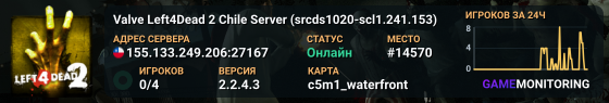 Valve Left4Dead 2 Chile Server (srcds1020-scl1.241.153)