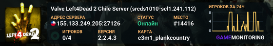 Valve Left4Dead 2 Chile Server (srcds1010-scl1.241.112)