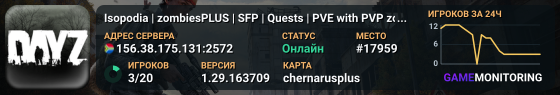 Isopodia | zombiesPLUS | SFP | Quests | PVE with PVP zones