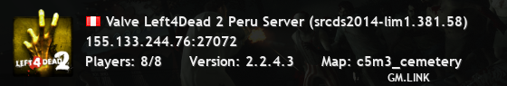 Valve Left4Dead 2 Peru Server (srcds2014-lim1.381.58)
