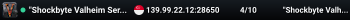 "Shockbyte Valheim Server"
