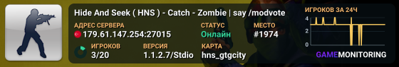 Hide And Seek ( HNS ) - Catch - Zombie | say /modvote