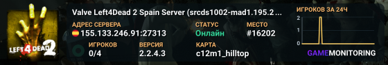Valve Left4Dead 2 Spain Server (srcds1002-mad1.195.299)