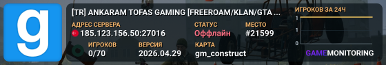[TR] ANKARAM TOFAS GAMING [FREEROAM/KLAN/GTA MAP]