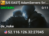 [US EAST] AdamServers 5v5 [64Tick] (RANKS) [!ws|!gloves|!knife|!agents|!music|!rtv|!refund|!loadout] #3