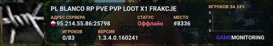 PL BLANCO RP PVE PVP LOOT X1 FRAKCJE