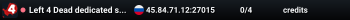 Left 4 Dead dedicated server