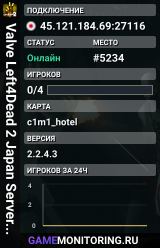 Valve Left4Dead 2 Japan Server (srcds1024-tyo3.144.102)