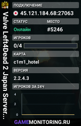Valve Left4Dead 2 Japan Server (srcds1023-tyo3.144.49)