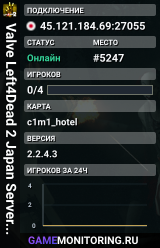 Valve Left4Dead 2 Japan Server (srcds1024-tyo3.144.41)