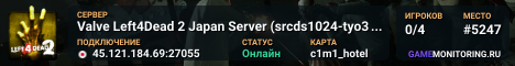 Valve Left4Dead 2 Japan Server (srcds1024-tyo3.144.41)