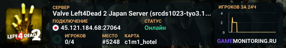 Valve Left4Dead 2 Japan Server (srcds1023-tyo3.144.50)