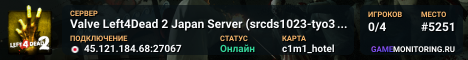 Valve Left4Dead 2 Japan Server (srcds1023-tyo3.144.53)