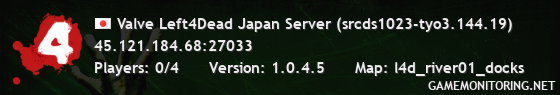 Valve Left4Dead Japan Server (srcds1023-tyo3.144.19)