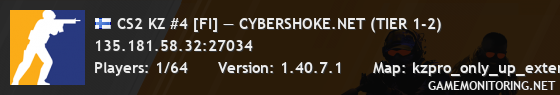 CS2 KZ #4 [FI] — CYBERSHOKE.NET (TIER 1-2)