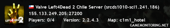 Valve Left4Dead 2 Chile Server (srcds1010-scl1.241.186)