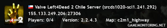 Valve Left4Dead 2 Chile Server (srcds1020-scl1.241.292)