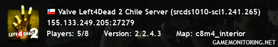 Valve Left4Dead 2 Chile Server (srcds1010-scl1.241.265)