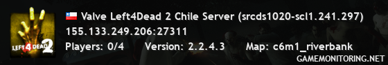 Valve Left4Dead 2 Chile Server (srcds1020-scl1.241.297)