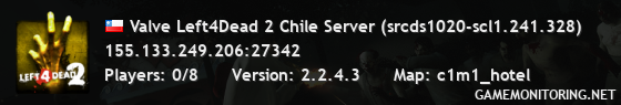 Valve Left4Dead 2 Chile Server (srcds1020-scl1.241.328)