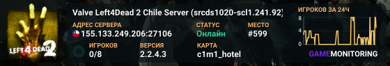 Valve Left4Dead 2 Chile Server (srcds1020-scl1.241.92)
