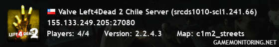 Valve Left4Dead 2 Chile Server (srcds1010-scl1.241.66)