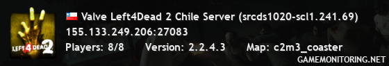 Valve Left4Dead 2 Chile Server (srcds1020-scl1.241.69)