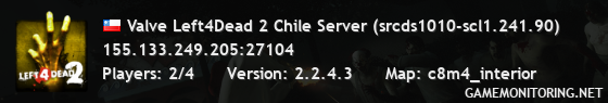 Valve Left4Dead 2 Chile Server (srcds1010-scl1.241.90)