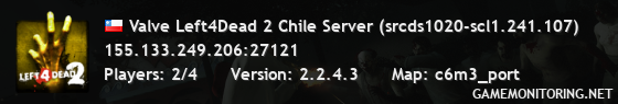 Valve Left4Dead 2 Chile Server (srcds1020-scl1.241.107)