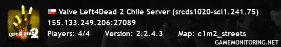 Valve Left4Dead 2 Chile Server (srcds1020-scl1.241.75)