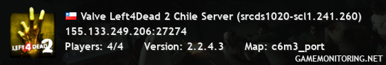 Valve Left4Dead 2 Chile Server (srcds1020-scl1.241.260)