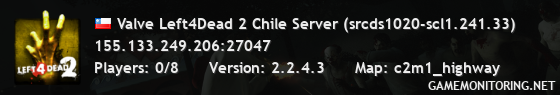 Valve Left4Dead 2 Chile Server (srcds1020-scl1.241.33)