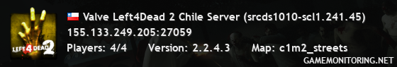 Valve Left4Dead 2 Chile Server (srcds1010-scl1.241.45)