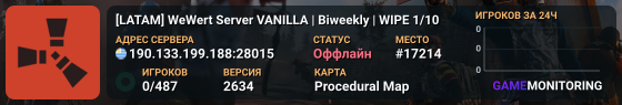 [LATAM] WeWert Server VANILLA | Biweekly | WIPE 1/10