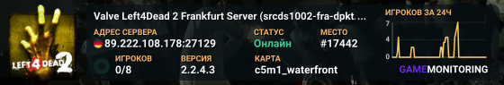 Valve Left4Dead 2 Frankfurt Server (srcds1002-fra-dpkt.429.115)
