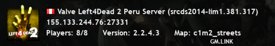 Valve Left4Dead 2 Peru Server (srcds2014-lim1.381.317)