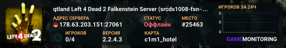 qtland Left 4 Dead 2 Falkenstein Server (srcds1008-fsn-hetz.394