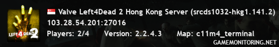 Valve Left4Dead 2 Hong Kong Server (srcds1032-hkg1.141.2)