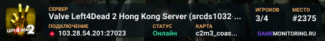Valve Left4Dead 2 Hong Kong Server (srcds1032-hkg1.141.9)