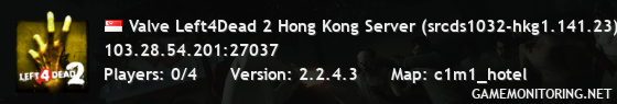 Valve Left4Dead 2 Hong Kong Server (srcds1032-hkg1.141.23)