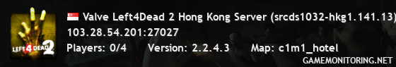 Valve Left4Dead 2 Hong Kong Server (srcds1032-hkg1.141.13)