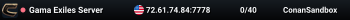 Gama Exiles Server