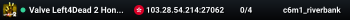 Valve Left4Dead 2 Hong Kong Server (srcds1028-hkg1.141.48)