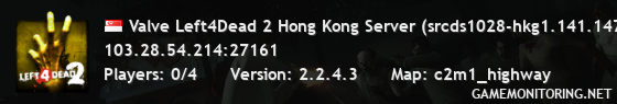 Valve Left4Dead 2 Hong Kong Server (srcds1028-hkg1.141.147)