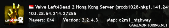 Valve Left4Dead 2 Hong Kong Server (srcds1028-hkg1.141.241)