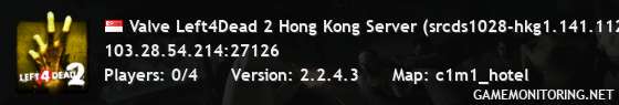 Valve Left4Dead 2 Hong Kong Server (srcds1028-hkg1.141.112)