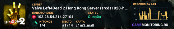 Valve Left4Dead 2 Hong Kong Server (srcds1028-hkg1.141.90)