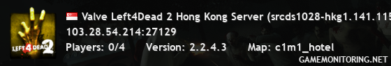 Valve Left4Dead 2 Hong Kong Server (srcds1028-hkg1.141.115)