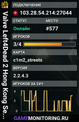 Valve Left4Dead 2 Hong Kong Server (srcds1028-hkg1.141.30)