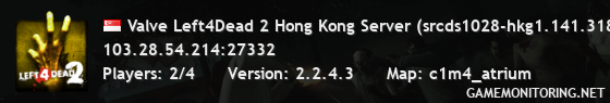 Valve Left4Dead 2 Hong Kong Server (srcds1028-hkg1.141.318)